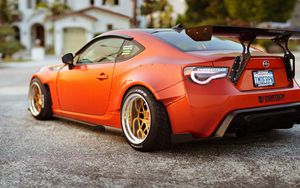 Превью обои scion fr-s, красный, вид сбоку