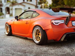 Превью обои scion fr-s, красный, вид сбоку