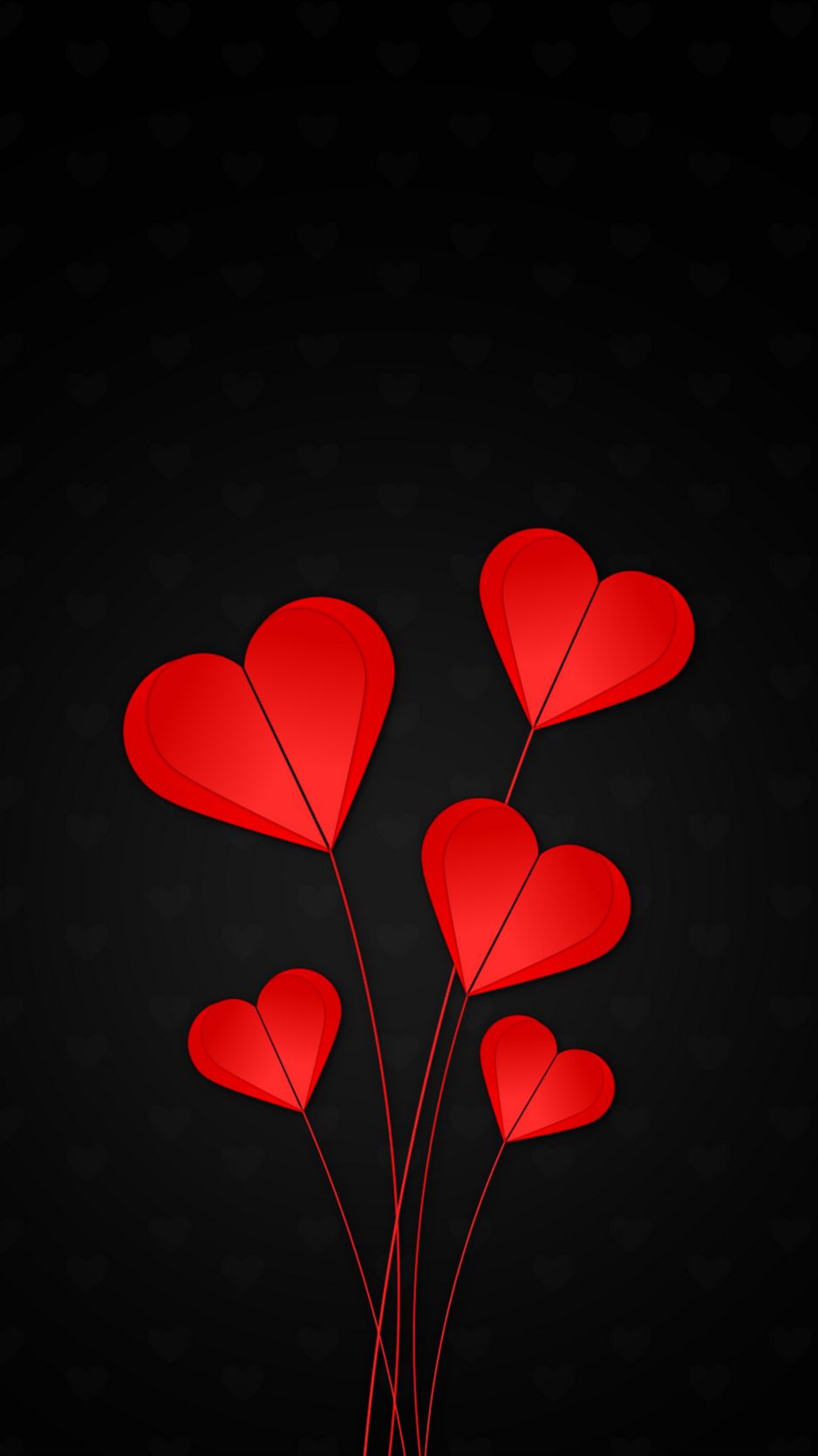 Скачать 938x1668 сердца, красный, черный фон обои, картинки iphone 8/7/6s/6  for parallax