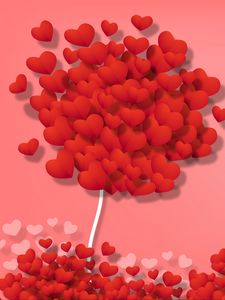 Превью обои сердца, любовь, арт, дерево