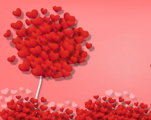 Превью обои сердца, любовь, арт, дерево