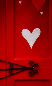 Превью обои сердце, любовь, романтика, красный, дверь