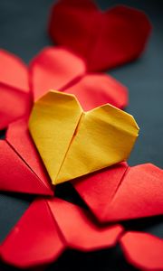 Превью обои сердце, оригами, любовь, бумага