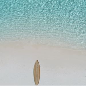Превью обои серфборд, пляж, море, вода, минимализм