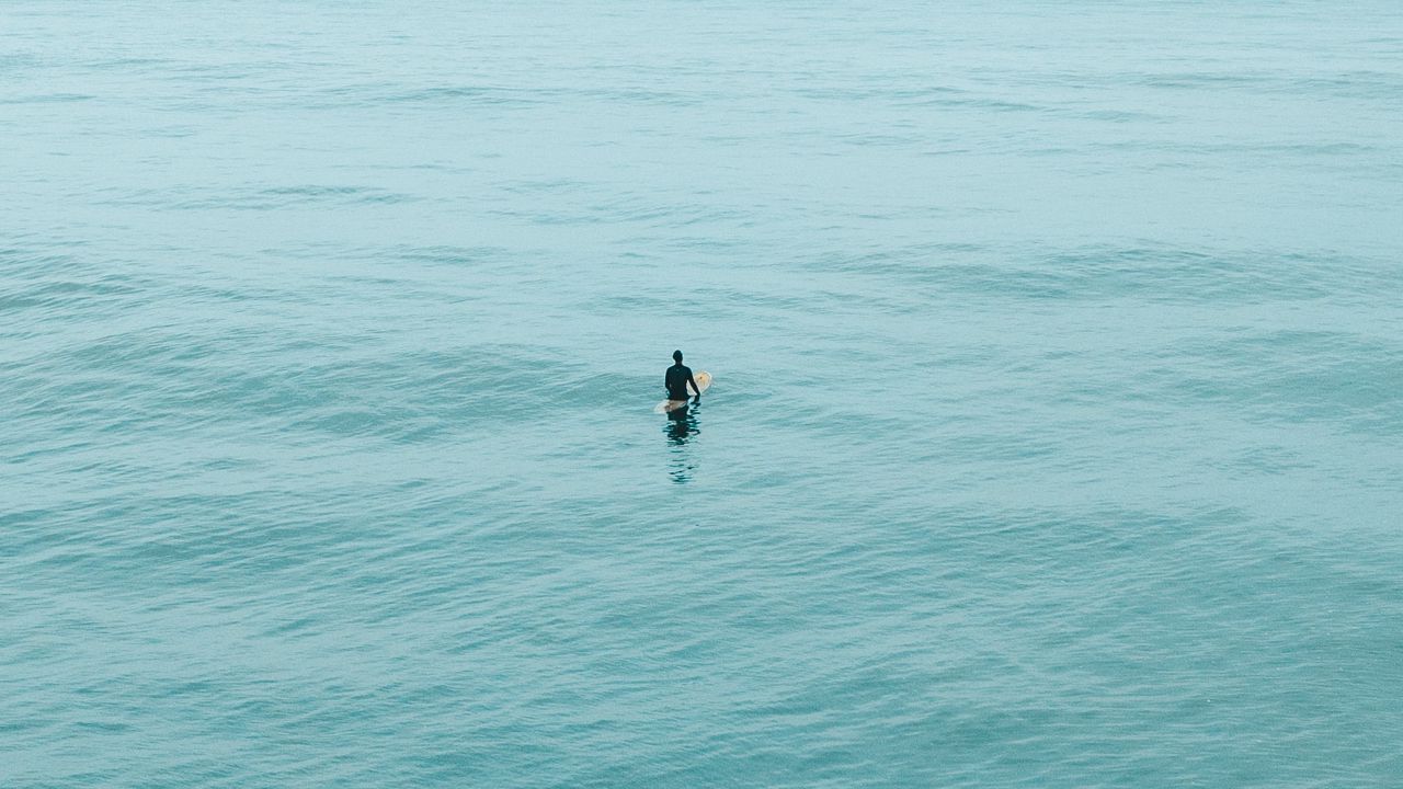 Обои серфер, серфинг, океан, вода, волны