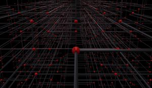 Превью обои сеть, структура, 3d, темный