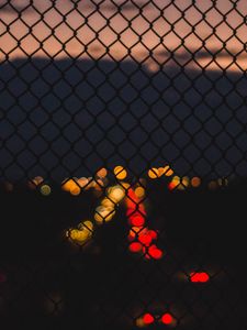 Превью обои сетка, блики, ночь