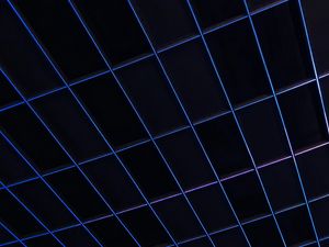 Превью обои сетка, линии, неон, синий, свечение