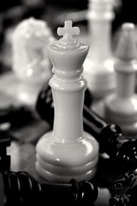 Превью обои шахматный король, фигура, шахматы, черно-белый