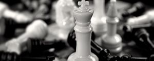Превью обои шахматный король, фигура, шахматы, черно-белый