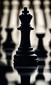 Превью обои шахматы, фигуры, король, темный