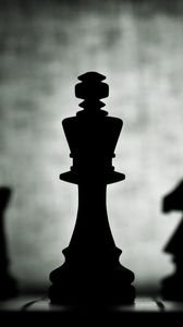 Превью обои шахматы, фигуры, темный, игра, король