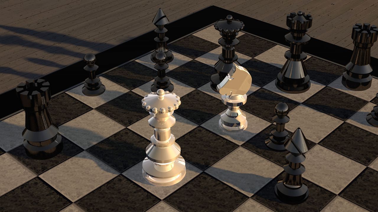 Обои шахматы, шахматная доска, фигурки, 3d