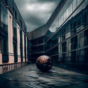 Превью обои шар, архитектура, здание, город