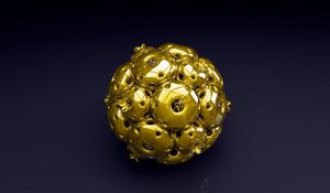 Превью обои шар, форма, золото, металл