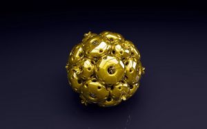 Превью обои шар, форма, золото, металл