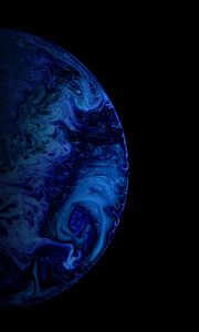 Превью обои шар, краска, разводы, черный, fluid art