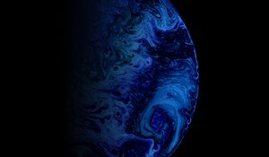 Превью обои шар, краска, разводы, черный, fluid art