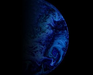 Превью обои шар, краска, разводы, черный, fluid art
