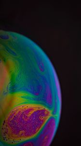 Превью обои шар, краска, разводы, разноцветный, fluid art