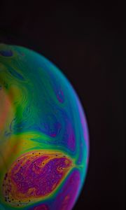 Превью обои шар, краска, разводы, разноцветный, fluid art