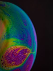 Превью обои шар, краска, разводы, разноцветный, fluid art