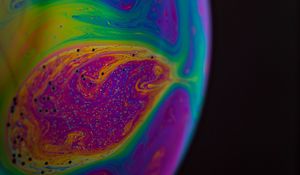 Превью обои шар, краска, разводы, разноцветный, fluid art