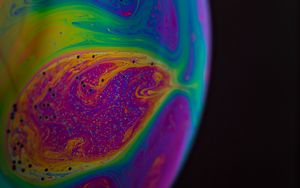 Превью обои шар, краска, разводы, разноцветный, fluid art