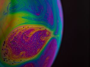 Превью обои шар, краска, разводы, разноцветный, fluid art