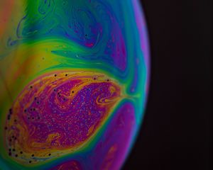 Превью обои шар, краска, разводы, разноцветный, fluid art