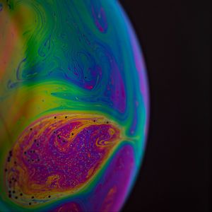 Превью обои шар, краска, разводы, разноцветный, fluid art