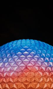 Превью обои шар, купол, рельефный, поверхность, подсветка, полигональный, геометрический