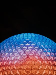 Превью обои шар, купол, рельефный, поверхность, подсветка, полигональный, геометрический