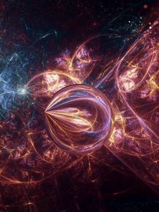 Превью обои шар, линии, свечение, абстракция