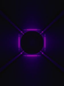 Превью обои шар, неон, подсветка, фиолетовый, темный