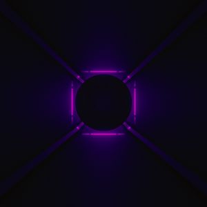 Превью обои шар, неон, подсветка, фиолетовый, темный