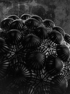 Превью обои шар, рельеф, 3d, черный