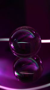 Превью обои шар, стеклянный, фиолетовый, прозрачный, линии