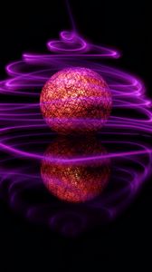 Превью обои шар, свет, линии, фризлайт, фиолетовый