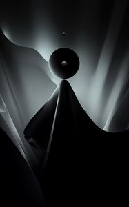 Превью обои шар, темный, формы, складки