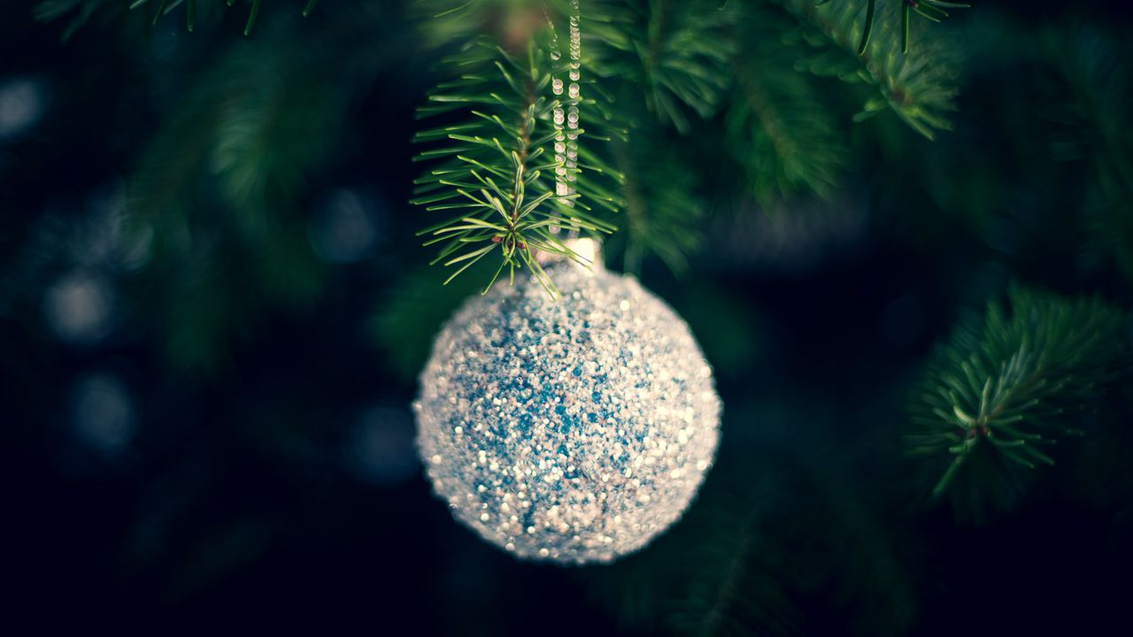 Обои шар, украшение, елка, новый год, рождество