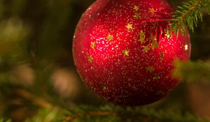 Превью обои шар, украшение, красный, елка, рождество, новый год