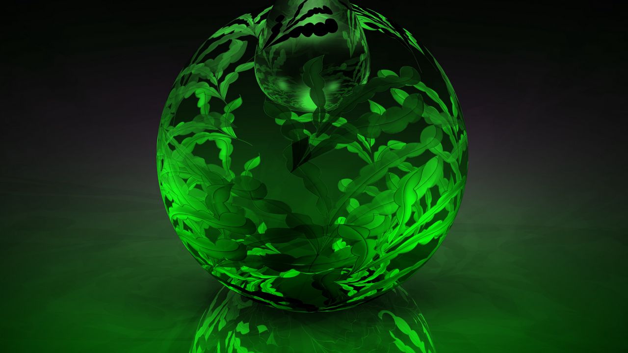 Обои шар, узоры, форма, зеленый