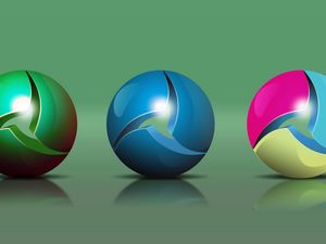Превью обои шары, формы, сферы, отражение