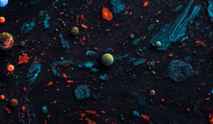 Превью обои шары, краска, капли, брызги, абстракция