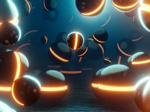 Превью обои шары, круглый, свечение, 3d