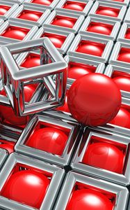 Превью обои шары, кубы, формы, сферы