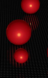 Превью обои шары, поверхность, сетка
