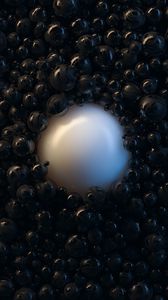 Превью обои шары, пузыри, 3d, черный, белый