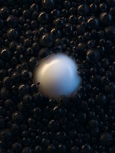 Превью обои шары, пузыри, 3d, черный, белый